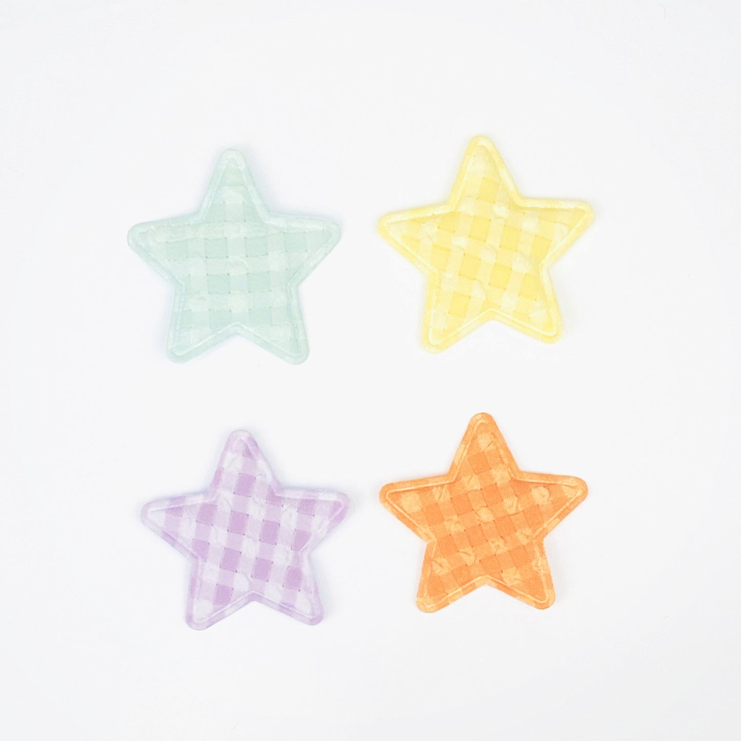 Embellishments - Fabric Plaid Pastel Stars