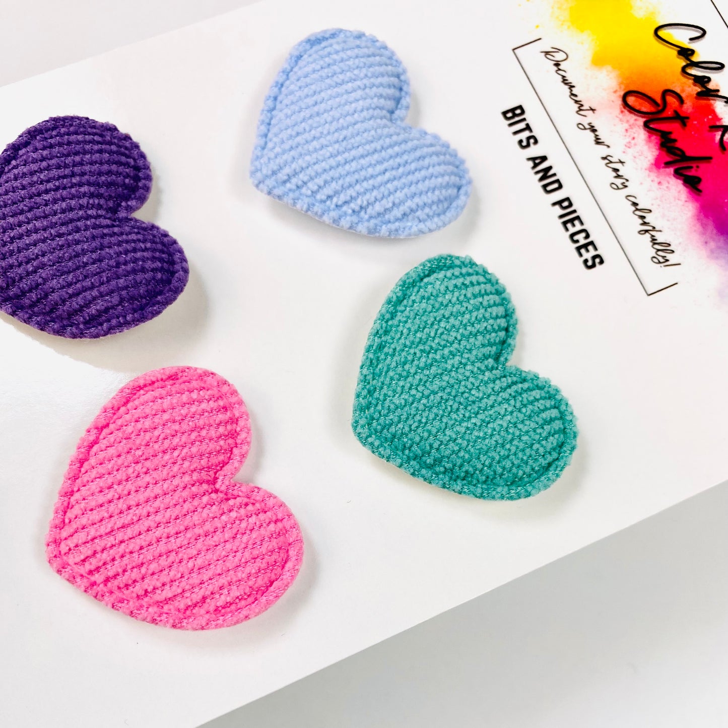 Embellishments - Corduroy Hearts Bold