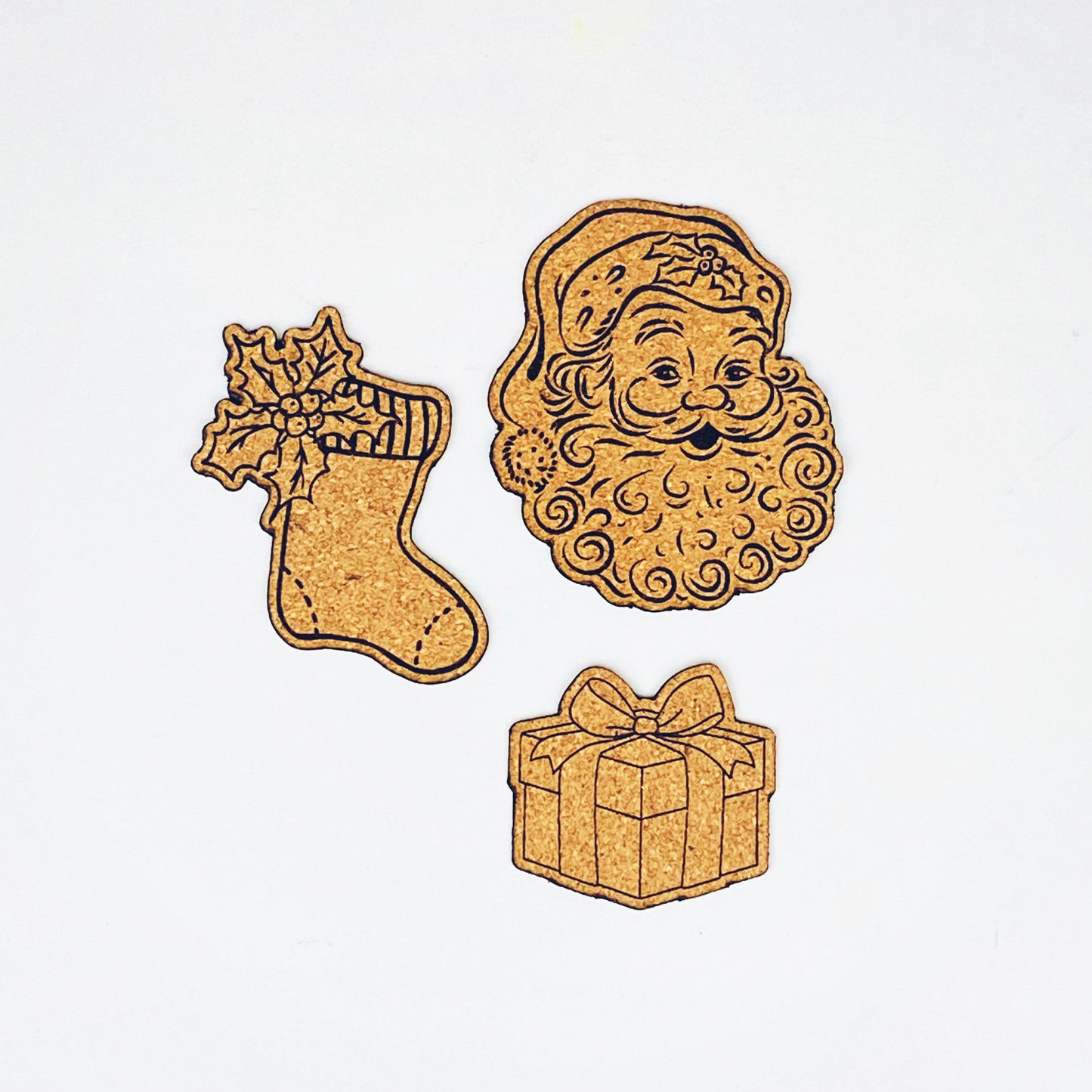 Embellishments - Cork Santa Coming