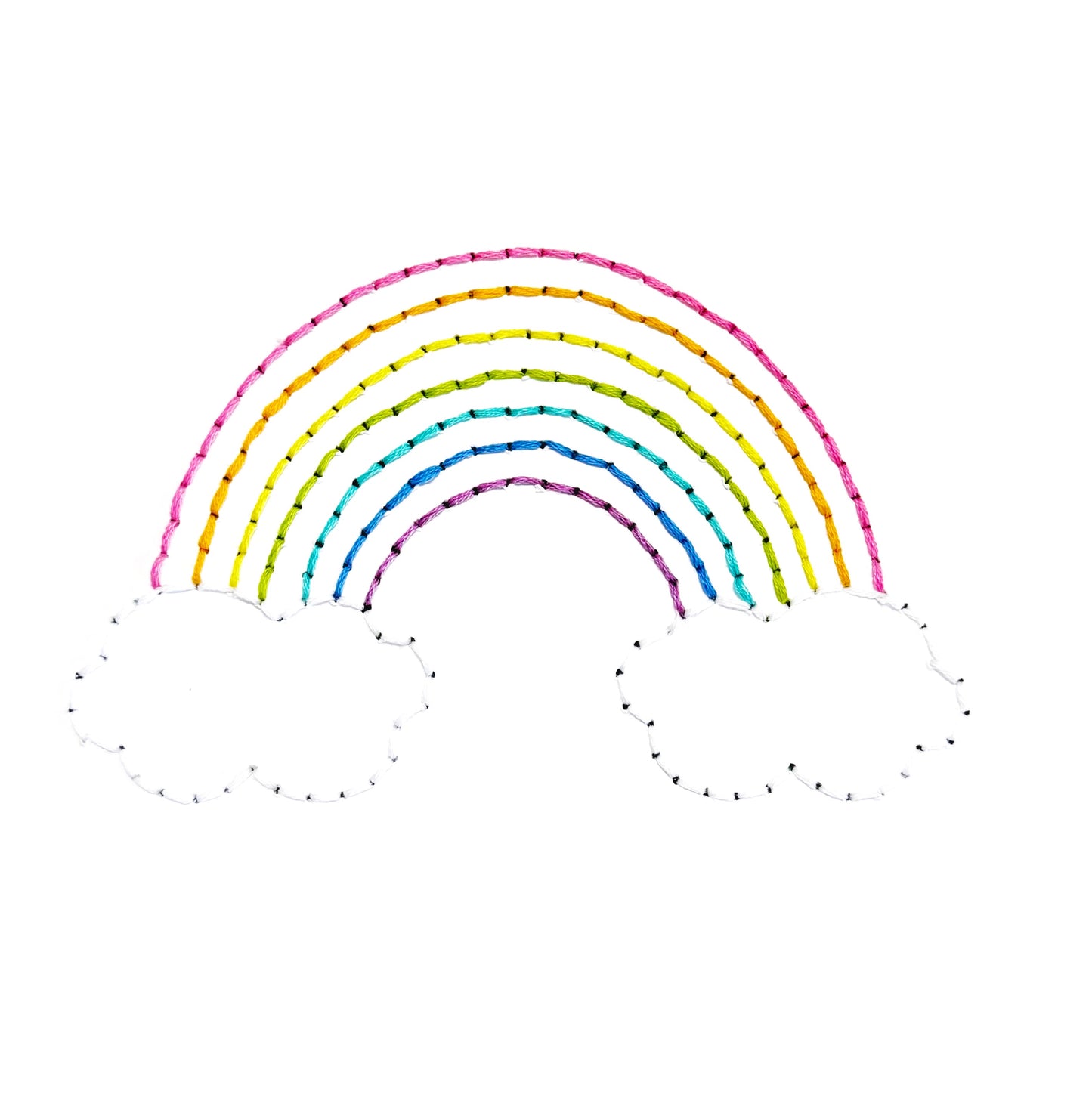 Stitching - Rainbow and Clouds Embroidery Template