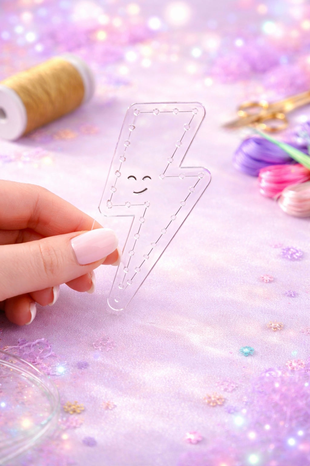 Lighting Embroidery Stitching Template for paper crafts like scrapbooking and cardmaking