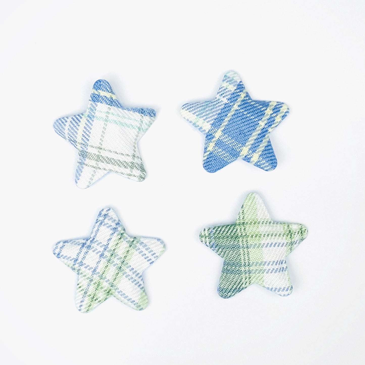 Embellishments - Fabric Plaid Blue Stars