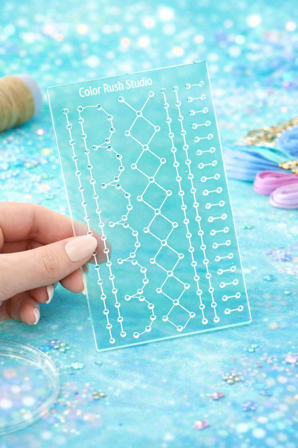 Borders Embroidery Stitching Template for paper crafts like scrapbooking and cardmaking