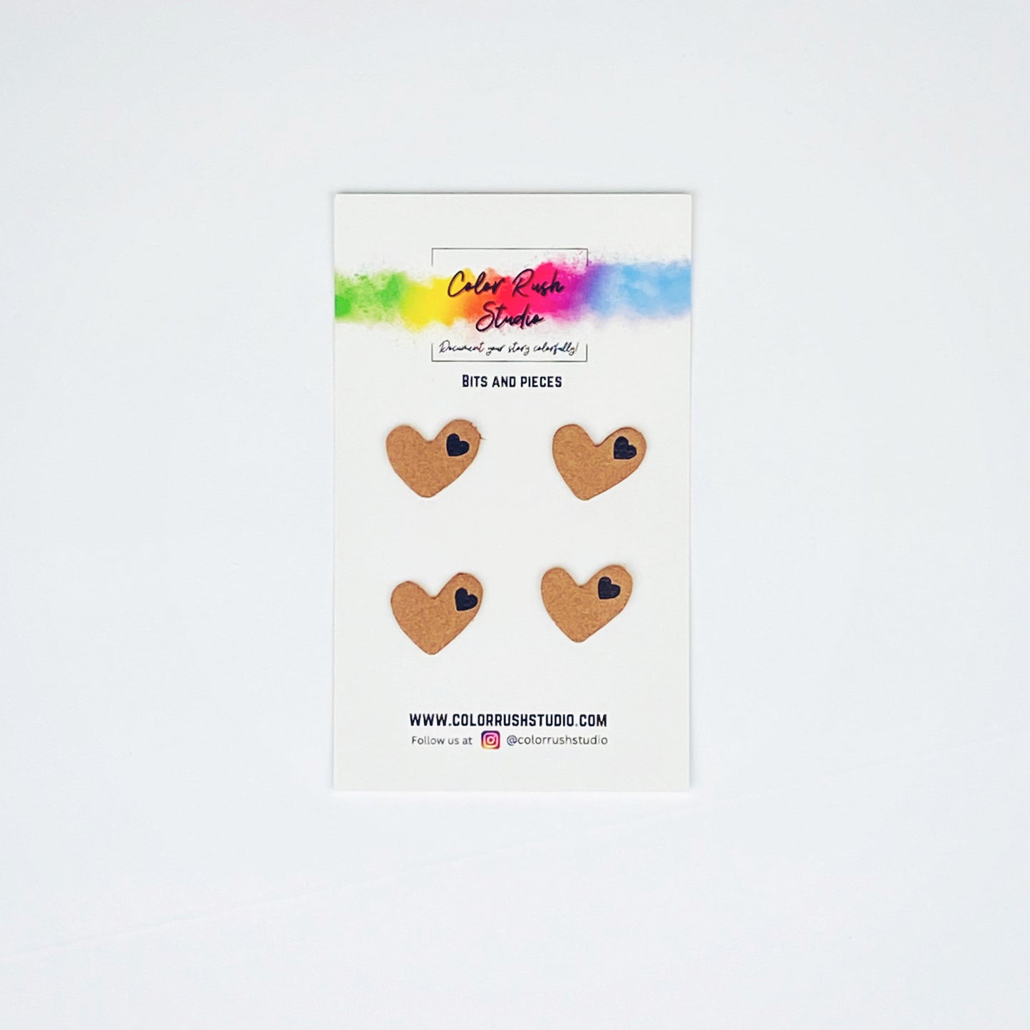 Embellishments - Brown "Leather" Hearts