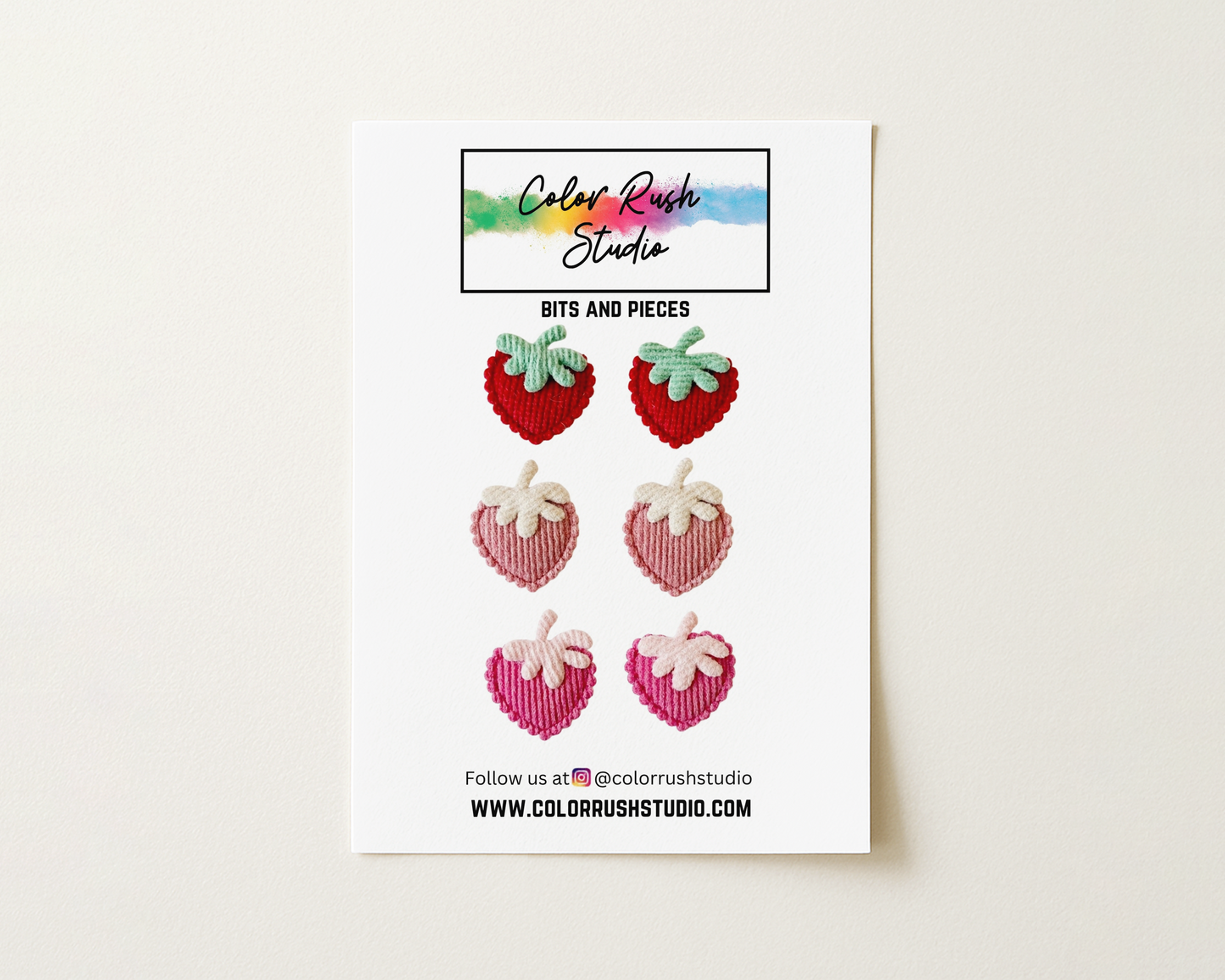 Embellishments - Corduroy Strawberries
