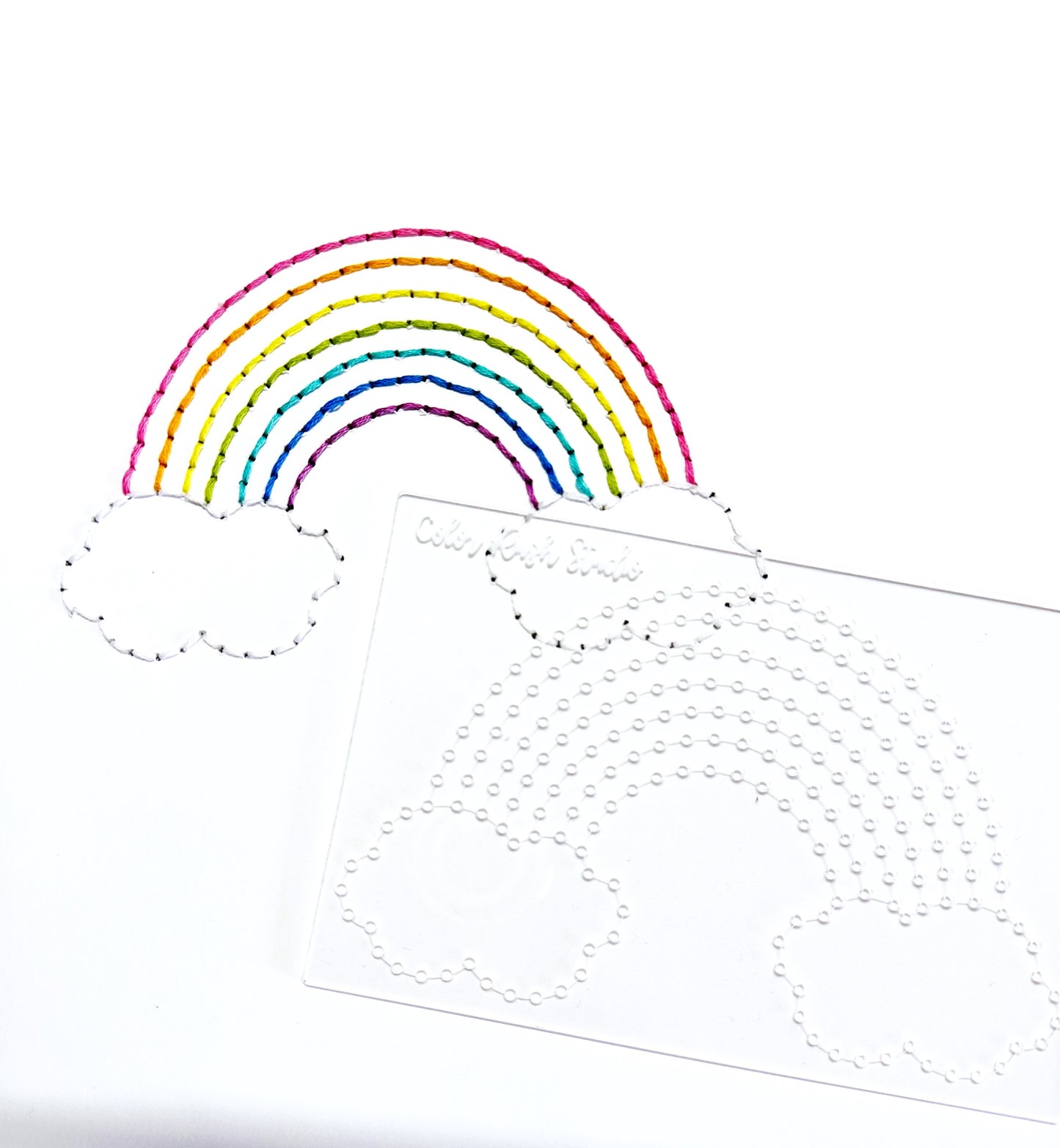 Stitching - Rainbow and Clouds Embroidery Template