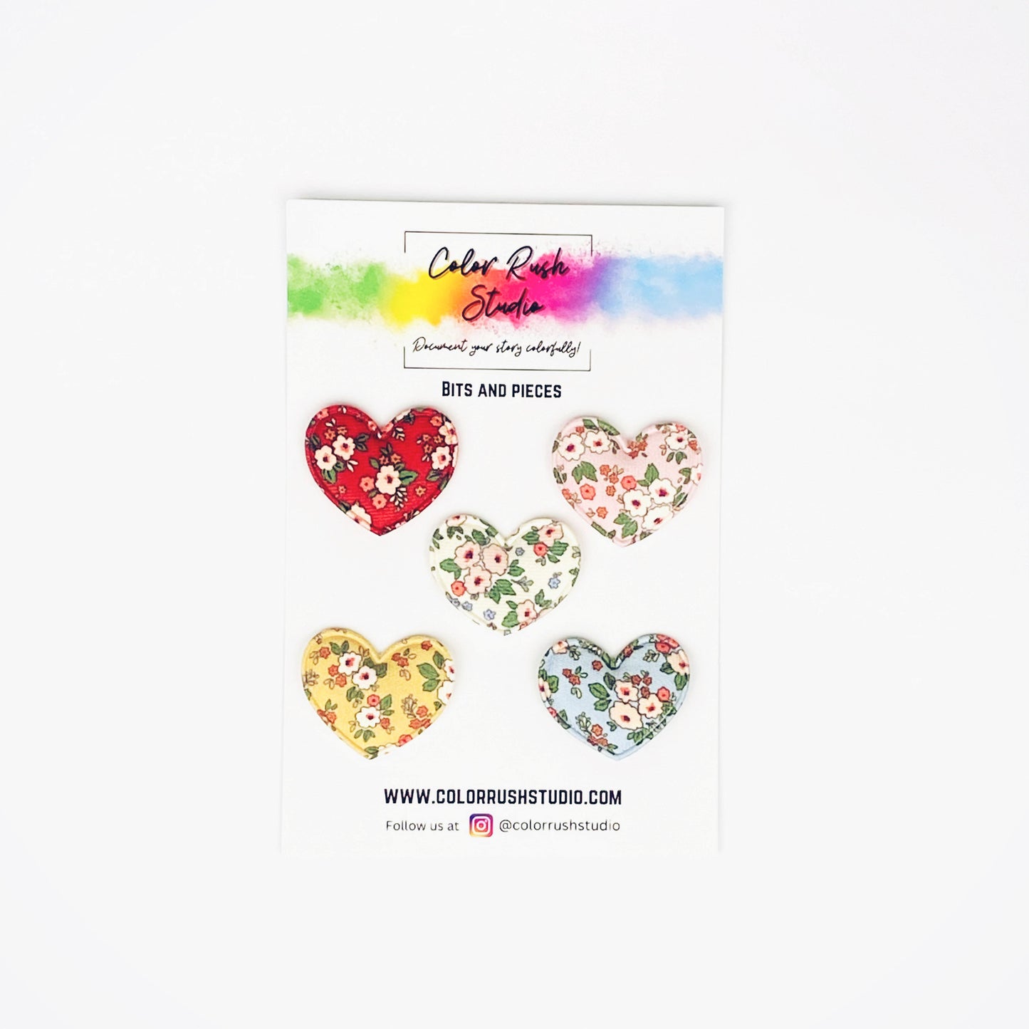 Embellishments - Corduroy Floral Hearts