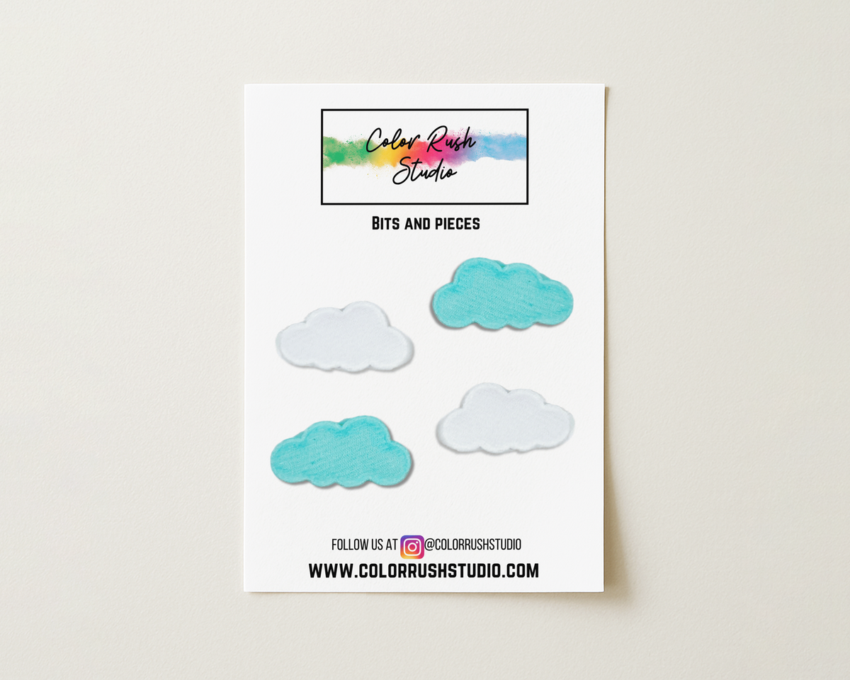 Fabric fluffy clouds scrapbook embellishments – Color Rush Studio
