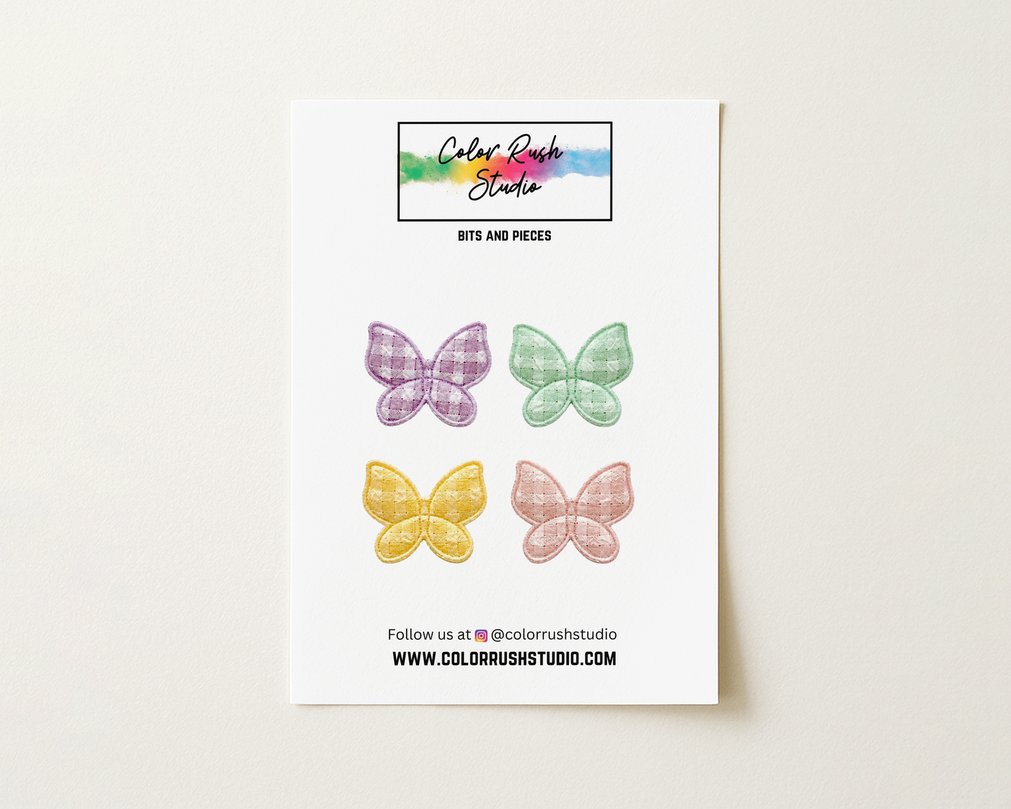 Embellishments - Fabric Pastel Butterflies