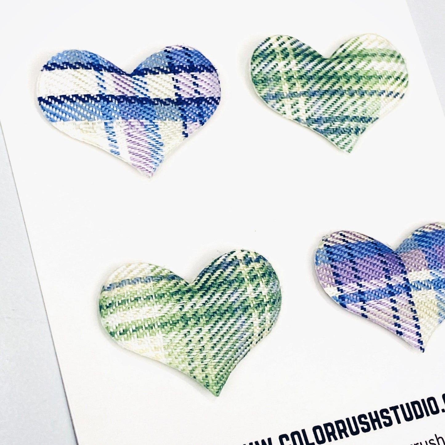 Embellishments - Fabric Plaid Hearts