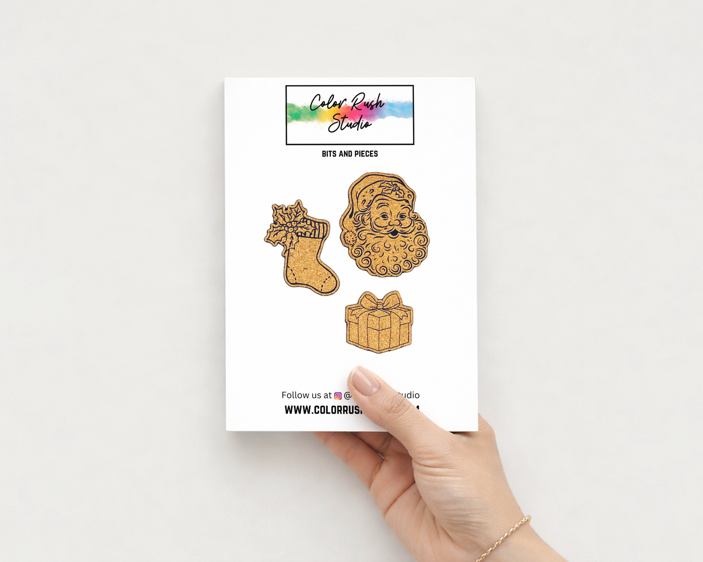 Embellishments - Cork Santa Coming