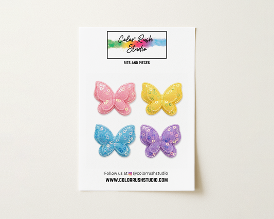 Embellishments - Fabric Sequin Butterflies