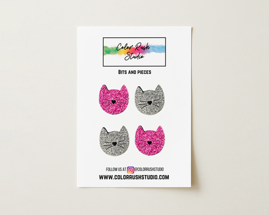 Sparkle cats scrapbook embellishments – Color Rush Studio
