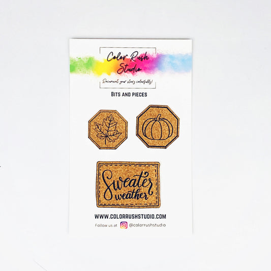 Embellishments - Cork Sweater Weather Stickers